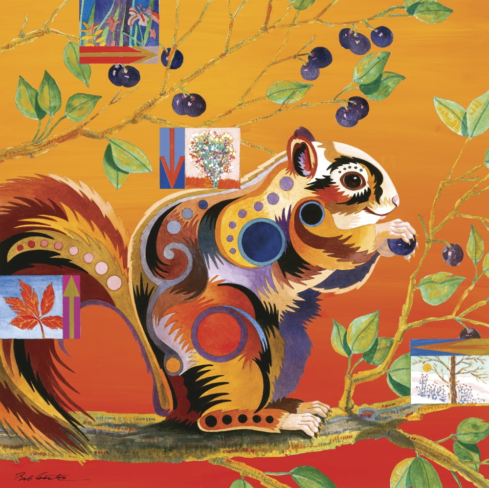 Squirreling Away Canvas Art - Bob Coonts (30 x 30)
