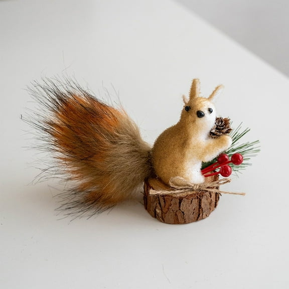 Squirrels Christmas Decoration with Simulation Design, Foam and Furry Material for Realistic Feel, Easy Hanging for Tree and Display, Perfect for Holiday Cheer and Gifting