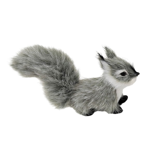Squirrels Figurine Furry Statue Simulated Plush Figure Suitable for Garden or Decorati