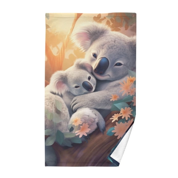 Squirrels Flowers Branch Cotton Face Towels Soft Hand Towel Absorbent Bathroom Towel for Kitchen Hotel Decoration