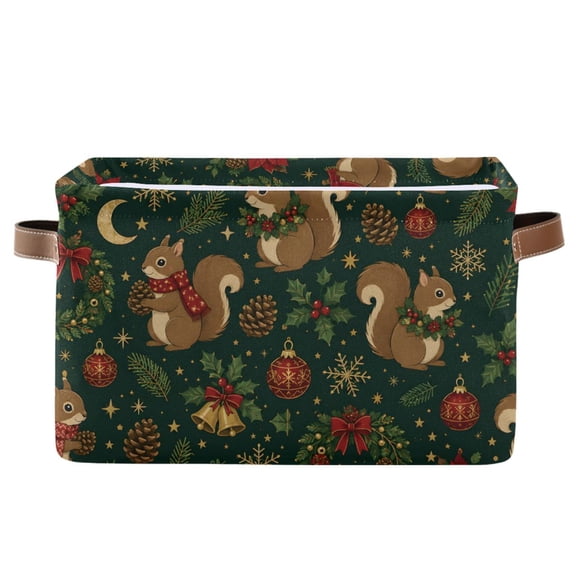 Squirrels Foldable Storage Large Fabric Storage Baskets Organizer Storage Bins with Handles for Home Office