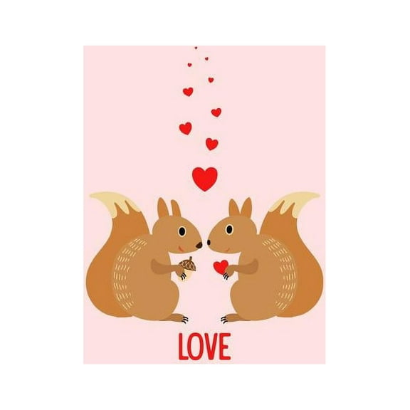 Squirrels Love Composition Notebook: College Ruled (7.44 X 9.69) Sweet Animals with Hearts Writing Book (Paperback)