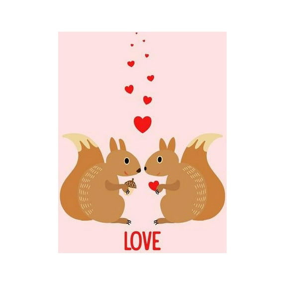Squirrels Love Composition Notebook: College Ruled (7.44 X 9.69) Sweet Animals with Hearts Writing Book (Paperback)