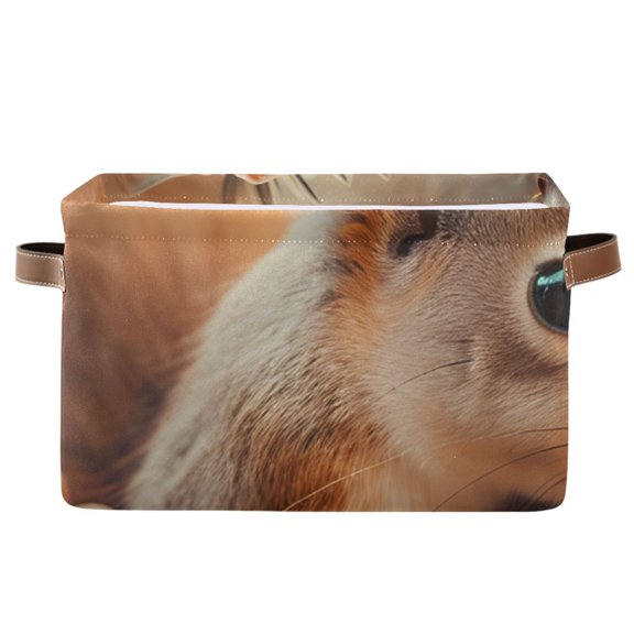 Squirrels Pine Cones Storage Bins Baskets With Handles Storage Box Clothes Organizer Organization Toys