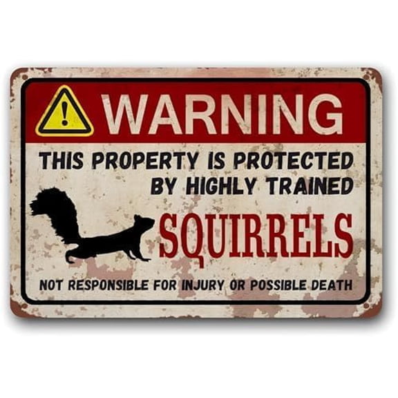 Squirrels Retro Metal Tin Sign,Funny Metal Poster Plaque Warning Sign Pet Gift, Exotic pet, Small Pet Tin Sign 8x12 Inch