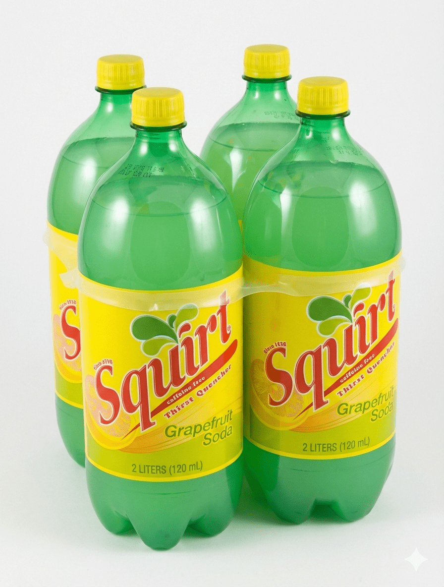 Squirt Caffeine Free Citrus Soda Thirst Quencher, 2 Liter Bottles, 4 Pack