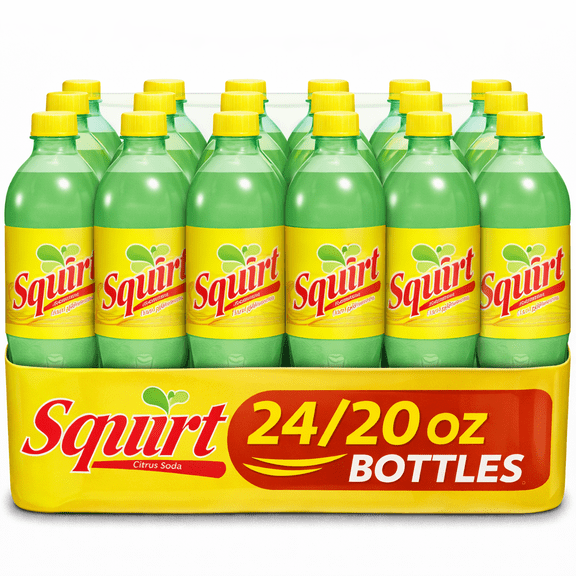 Squirt Citrus Grapefruit Soda Soft Drink, 20 fl oz Bottles, 24 Pack Refreshing Citrus Beverage