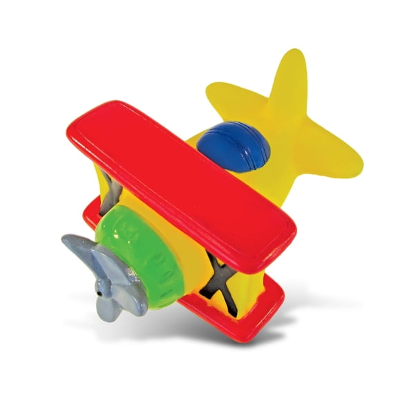 DolliBu Biplane Squirter Bath Toy - Floating Rubber Airplane Baby Toy, Cute Airplane Toys for Kids, Fun Toddler Bath Squirt Toys for Pool, Bathtub, or Beach
