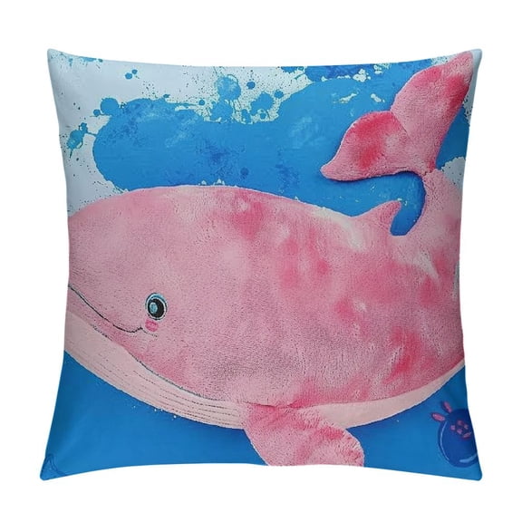 Squirting Whale Plush Toy Plush Pillow Whale Stuffed Animals inches Plush Pillow - Shark Humpback and Jellyfish Stuffed Animals - Ocean Decor and Toys(Pink)