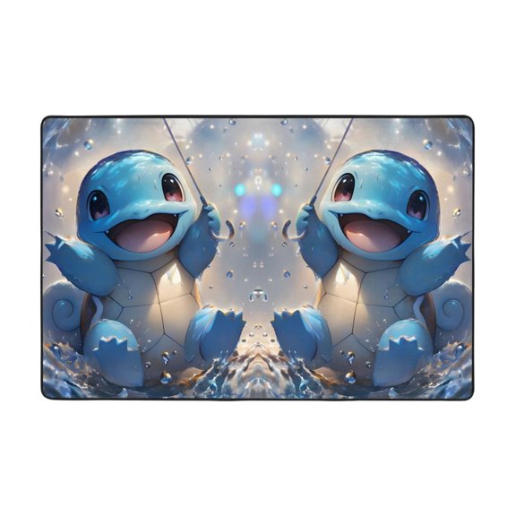 Squirtle Doormat Bath Mats, Soft and Absorbent Bath Rugs, Non-Slip Shower Carpet for Bathroom Floor, Tub and Shower, Living Room, Yoga 36"X24"