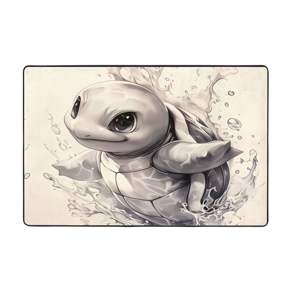 Squirtle Doormat Bath Mats, Soft and Absorbent Bath Rugs, Non-Slip Shower Carpet for Bathroom Floor, Tub and Shower, Living Room, Yoga 36"X24"