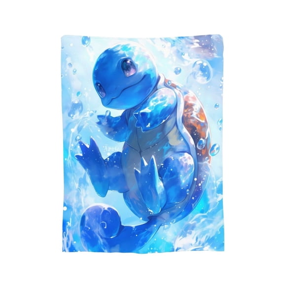 Squirtle Blanket, Soft Flannel Throw Cozy Flannel Blankets Travel Throw Blanket Super Soft Lightweight Bedding Lap Chair Sofa for Adults Kids Teens 80"X60"