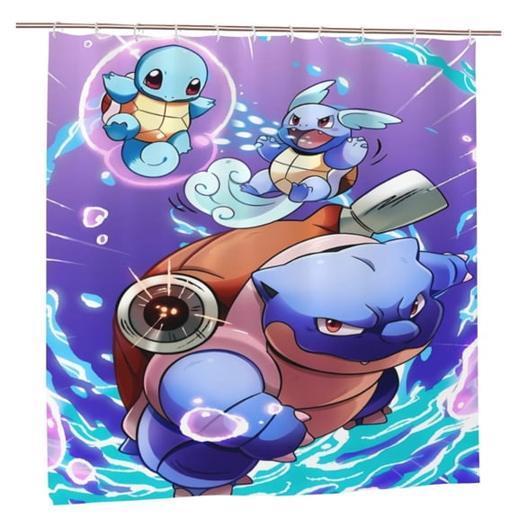 Cartoon Turtle Shower Curtain Bathroom Shower Curtains Quick Drying , Privacy Protection, Easy Installation , Shower Curtain Waterproof Polyester Fabric One Size