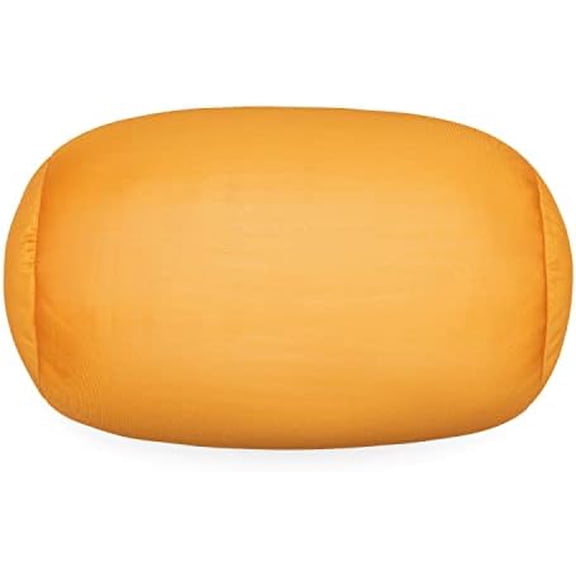 Squish Bean Bed Microbead Pillow Bolster Tube Body Pillow Smooth Cool Touch Fabric Neck & Back Support Throw Travel Pillow Fun Colors (Orange)