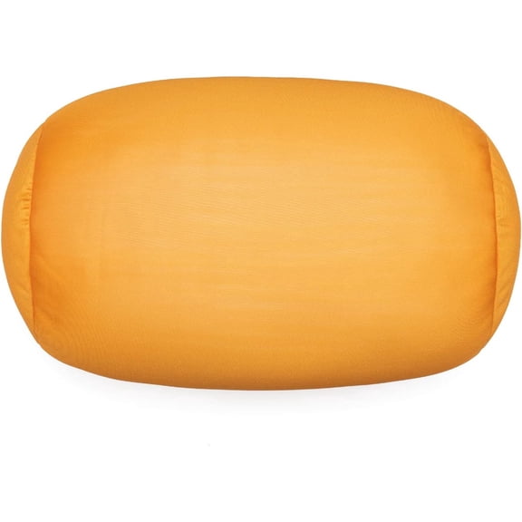 Squish Bean Bed Microbead Pillow Bolster Tube Body Pillow Smooth Cool Touch Fabric Neck & Back Support Throw Travel Pillow Fun Colors (Orange)