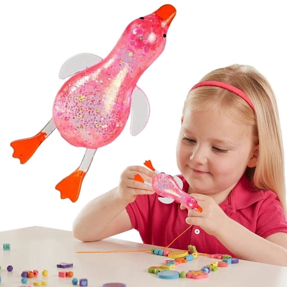 Squish Glitter Toys, Slow Rising Squishing Soft Duck,Sticky Squishy Toys,Wet Soft Slow Rise Squishies, Realistic Animal Rebunding Slime Squishies Fidget Toys for Anxiety,5.11 Inch(Random Color-1Pcs)