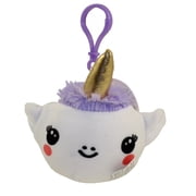 Squish Slow Rise Plush Key Clip - UNICORN Purple Hair