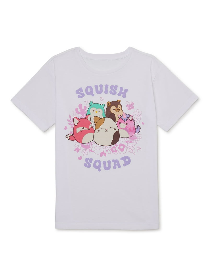 Squish Squad Girls Short Sleeve Graphic T-Shirt, Sizes 4-16