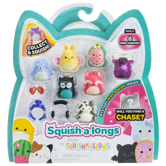 Squish-a-longs 8 Pack- (8) 1 inch Mini-Squish with Accessories