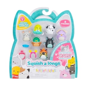 Squish-a-longs by Original Squishmallows 8 Pack - (8) 1 Mini-Squish with 2 Accessories, Ring, and Collectors Guide - Collect, Trade, & Play