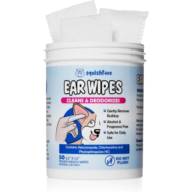 Squishface Dog Ear Relief Individual Finger Sheath Wipes Non