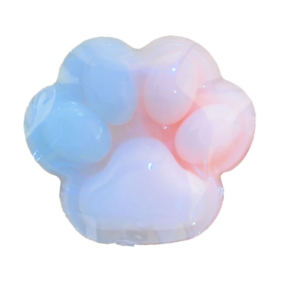 Squishies Cat Paw Squeeze Toys, Cute Cat Paw Squishies Toys for Stress Relief, Soft Jelly Kitty Squeeze Fidget Toys, Sensory Fidget Decompression Toy for Adults(Blue Pink)