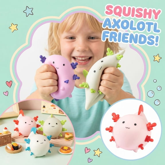 Squishies Fat Salamander Stress Ball, Slow Rising, Peoples Sensory Fidget, Random Color, Chubby Reptile 1 One Size Random