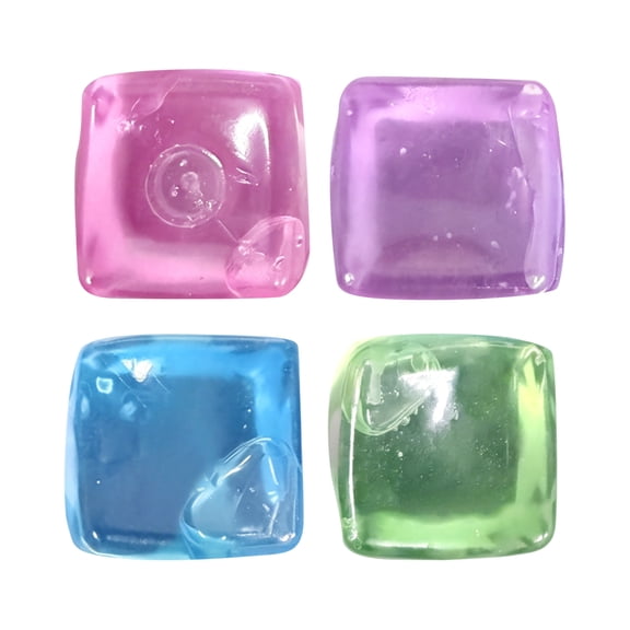 Squishies Gel Filled Ice Cube Stress Relief Fidget Crystal Clear Water Block Sensory Squeezer for Calm Hand Therapy and Mind Focus