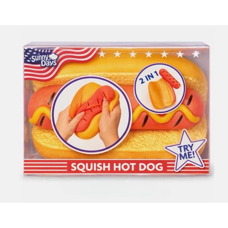 Squishies Jumbo Hot Dog Squishy Tool, Squeezy Two-Piece Therapy