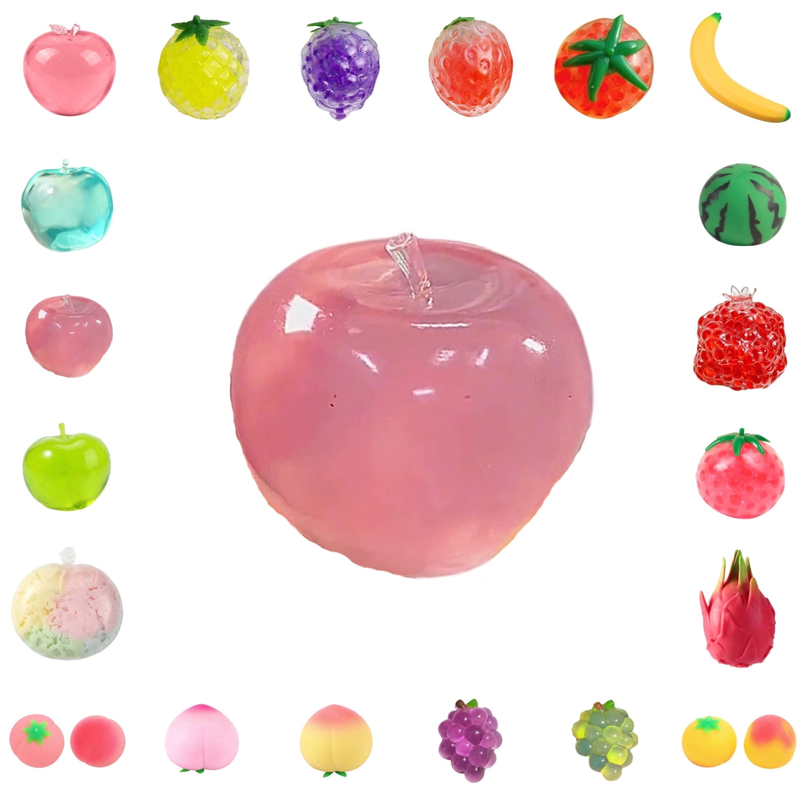 2 Pièces Pomme Fidget Toy, Slow Rising Stress Balle Anti Stress Bureau Accessoire de Relaxation Fidget Gadget pour Enfant et Adulte