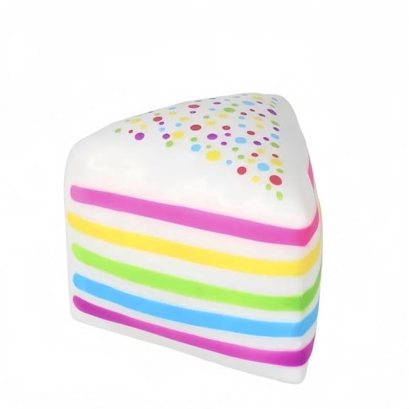 Squishies Rainbow Layer Cake Squishing, Piece O Cake Needo, Stress Relief Soft Novelty Toy, Unbreakable Cake Figurine Simulation Cake Food Squeeze