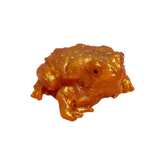 Squishies Realistic Orange Frog Figurine, Handcrafted Resin Animal Sculpture, Unique Home Decor, Collectible Ornament, Gift Idea, Lifelike Amphibian Model for Desk, Shelf, or Garden Display, Durable