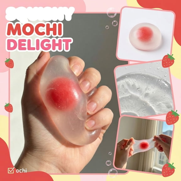 Squishies Strawberry, Cute Strawberry Squeeze Toys, Upgrade Fruit Squishies, Sticky Stress Ball Toy, Sensory Fidget Toys for Adults Birthday Gift Ideas