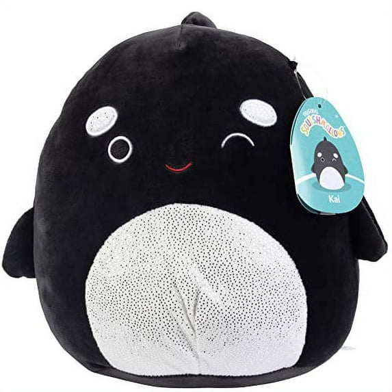 Squishmallow 10" Kai The Orca Whale - Official Kellytoy Plush - Soft and Squishy Killer Whale Stuffed Animal Toy - Great Gift for Kids
