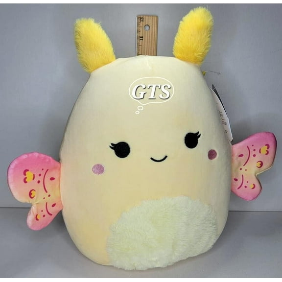 Squishmallow 10" Miry Moth Soft RARE Yellow Pink Wing Fuzzy Antenna Plush