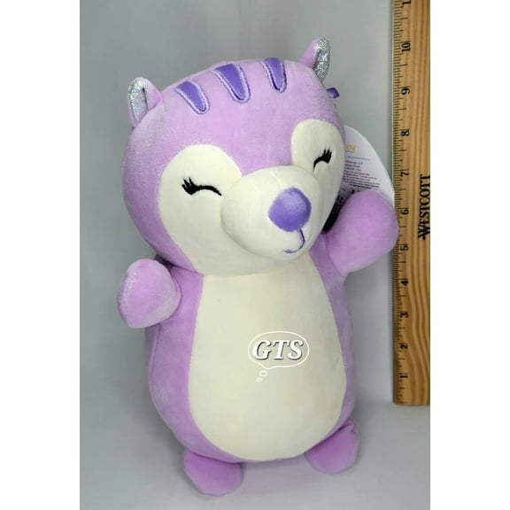 Squishmallow 10" Sydnee Squirrel Soft Purple Hug Mee Plush HugMees