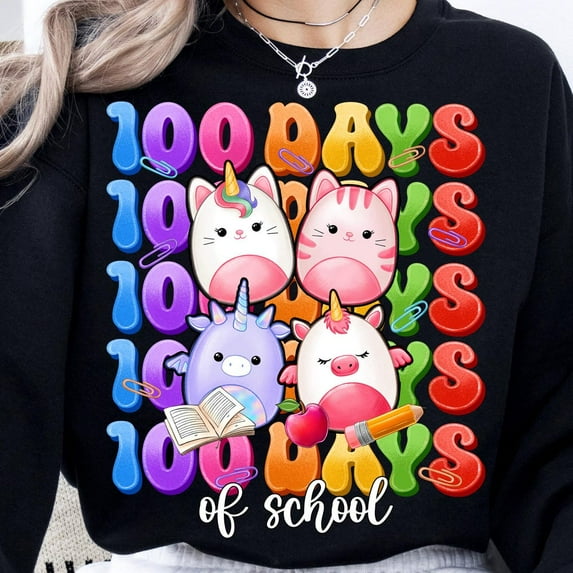 Squishmallow 100 Days Of School Shirt, Squishy Shirt, 100 Days Of School Coquette Shirt, Teacher 100 Days, Squishmallow Shirt, 100 Days Shirt Unisex S-5XL Hot Trending Shirt, Vintage Birthday Gift