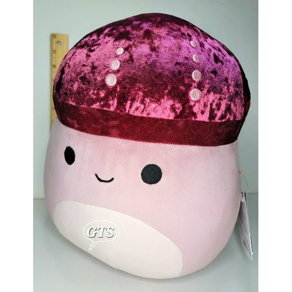 Squishmallow 12" Hammie Mushroom Soft Burgundy Velvet Fungi Plush