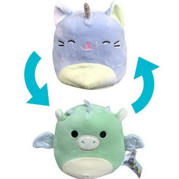 Squishmallow 12 Inch Flip A Mallow Plush | Purple Caticorn / Mint Dragon