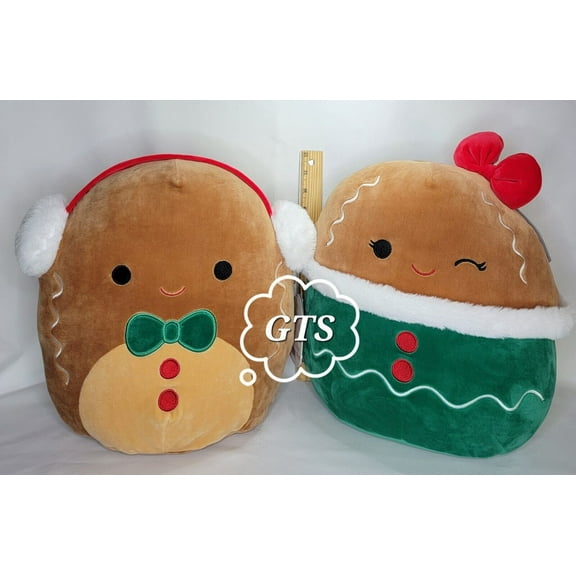 Squishmallow 12" Jordan Gina 2 PC Christmas Gingerbread Plush