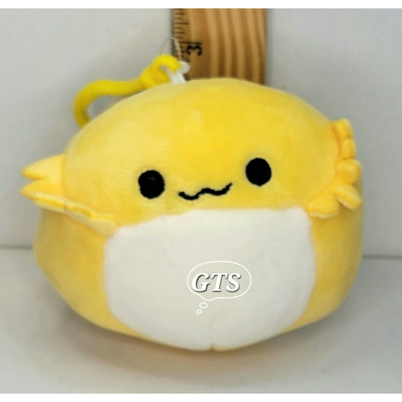 Squishmallow 3.5" Bertwin Bearded Dragon Soft Yellow Pet Plush Clip