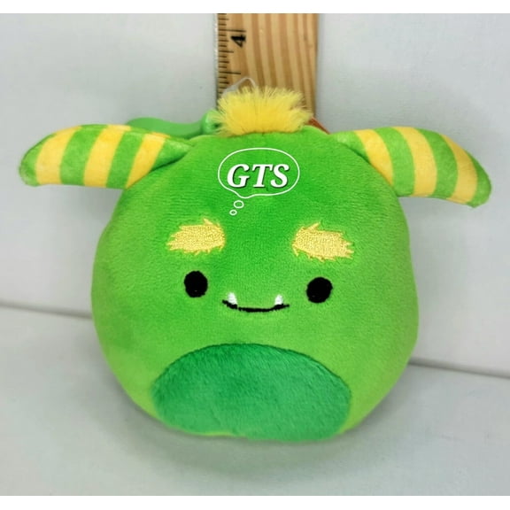 Squishmallow 3.5" Callum Monster Soft Green Yellow Halloween Clip Plush