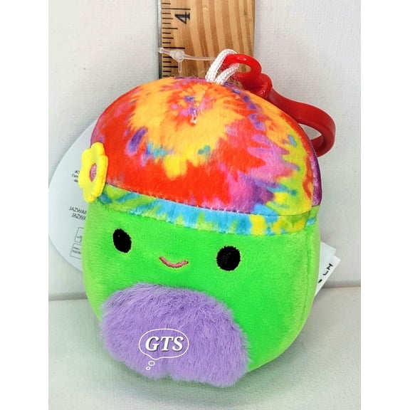 Squishmallow 3.5" Garo Mushroom Tie Dye Fungi Blacklight Plush Clip