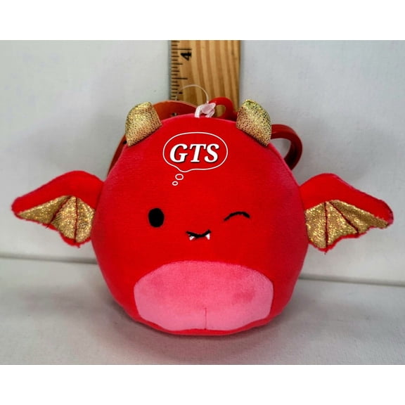 Squishmallow 3.5" Karlie Devil Red Vampire Bat Winged Halloween Clip Plush