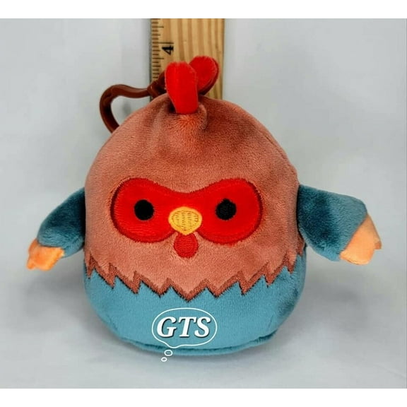Squishmallow 3.5" Reed Rooster Soft Teal Brown Chicken CLIP Plush