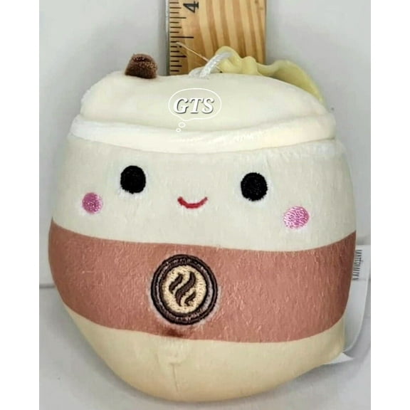 Squishmallow 3.5" Renne Latte To Go Soft Beverage Plush Clip