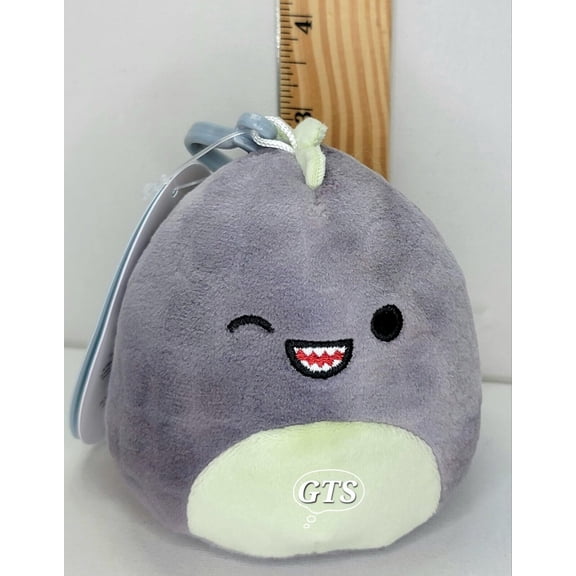 Squishmallow 3.5" Xander Dinosaur Soft Gray Textured Prehistoric Plush Clip