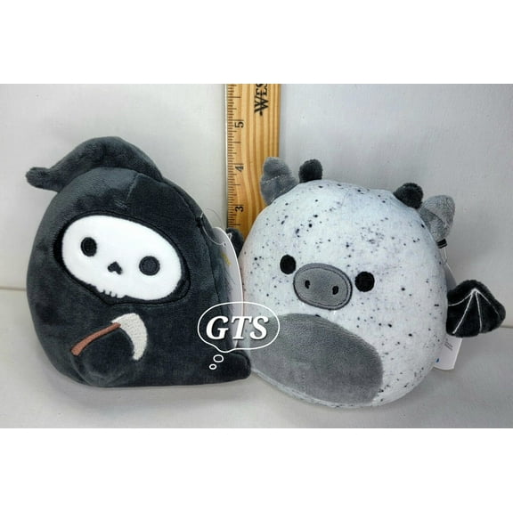 Squishmallow 4.5 - 5" Gio Gargoyle Otto Grim Reaper 2 PC Goth Halloween