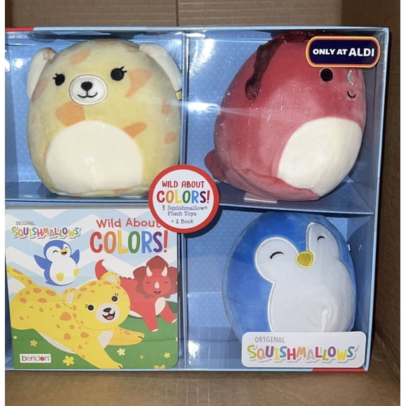 Squishmallow 5" ALL ABOUT Colors Gift Set 3 Plush Book