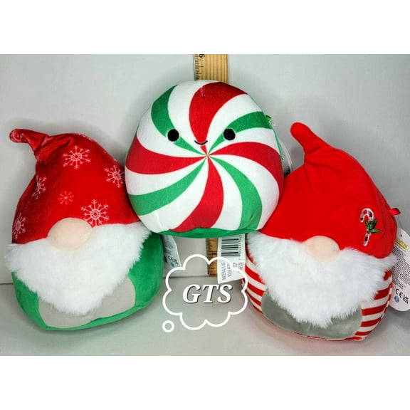 Squishmallow 5" Guri Gianni Gnomes Dulce Candy BUNDLE Christmas Plush 3 PC Set